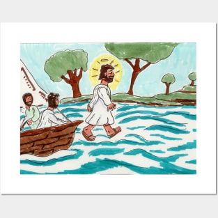 Jesus Walking on Water Posters and Art